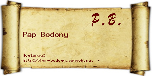 Pap Bodony névjegykártya