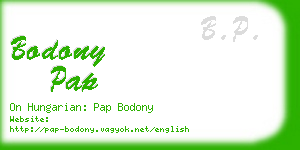 bodony pap business card